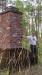 Showing off the side of the smokestack, with the second one in the background to give an idea of the scale of the underground complex.